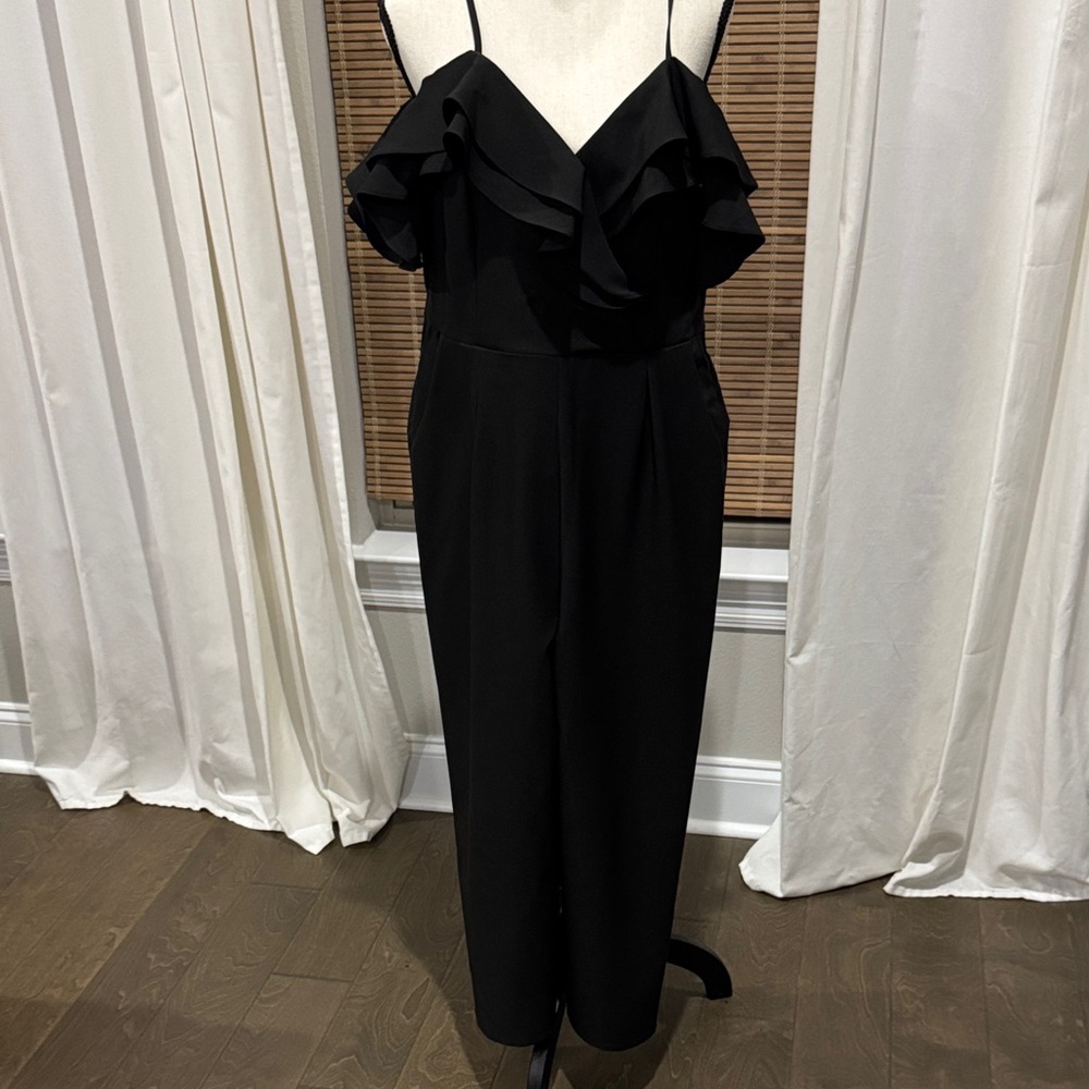 Chic Black Ruffled Jumpsuit